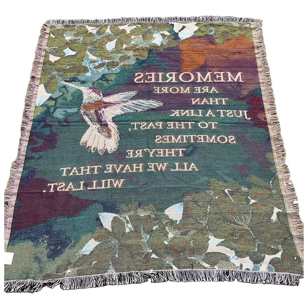 Hummingbird Tapestry Throw Blanket 63x50